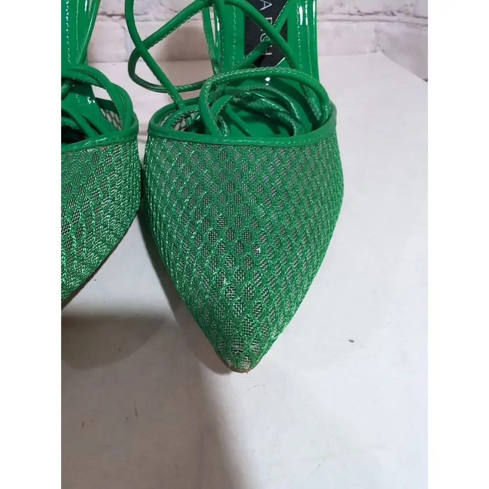 Jessica Rich Exotic Womens Sz 38 US 8 Stiletto Green Heels Sandals Ankle Wrap
